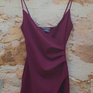 Maroon Blue Blush Dress